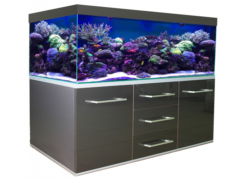 Akwarium morskie - Zestaw Classic Alu Reef z akwarium 375 litrów 150/50/50 cm szyba 10 mm full OptiWhite kompletnie wyposażony pod uprawę rafy koralowej