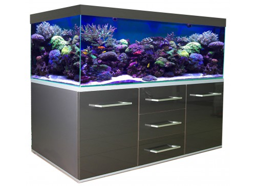 Akwarium morskie - Zestaw Classic Alu Reef z akwarium 375 litrów 150/50/50 cm szyba 10 mm full OptiWhite kompletnie wyposażony pod uprawę rafy koralowej